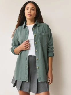 Vert - Chemises oversize en Denim