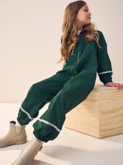 Vert - Combinaison imperméable zippée à capuche (12mois -10ans)