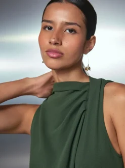 Vert - Combinaison Occasion en jersey sans manches à col bénitier