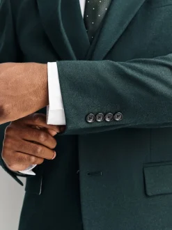 Vert - Coupe ajustée Flannel Costume Veste