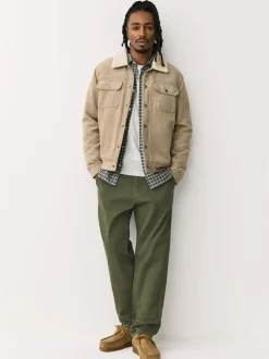 Vert - Coupe fuselée régulière - Pantalon chino stretch