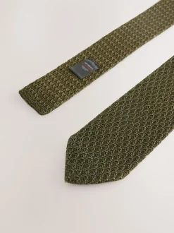 Vert - Cravate Signature en soie texturée