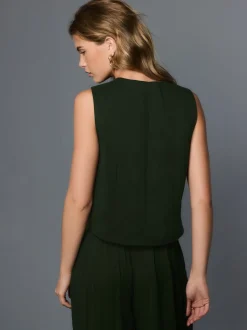 Vert - Gilet boutonné sur le devant