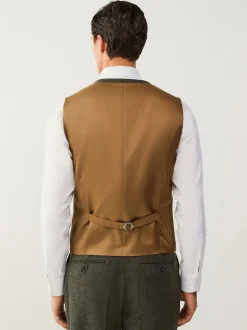 Vert - Gilet de costume à carreaux Nova Fides italien en laine Blend à carreaux