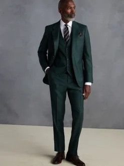 Vert - Gilet de costume en flanelle de laine et cachemire mélangés Signature Zignone