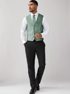 vert - Gilet en soie texturée