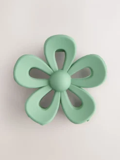 Vert - Griffe à cheveux à fleurs mates