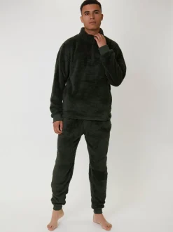 Vert - Joggers Loungeable en sherpa