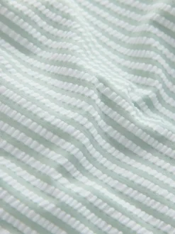 Vert à la menthe - Ensemble maillot de bain et chapeau anti-soleil rayé (3mois-7ans)