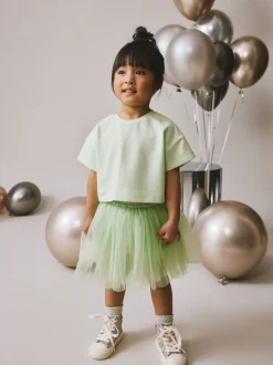 Vert à la menthe - Ensemble haut et jupe tutu (3mois-7ans)