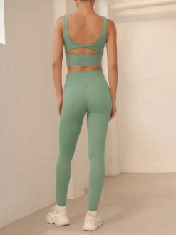 vert - Leggings enveloppants de yoga actif