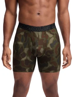 Vert - Lot de 6 boxers Under Armour Tech Imprimé 3 pouces