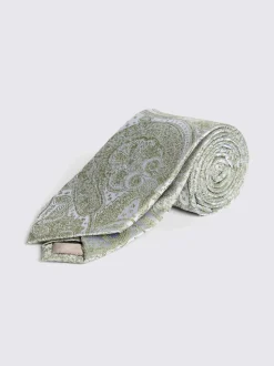 Vert - MOSS Mariage Motif paisley Cravate