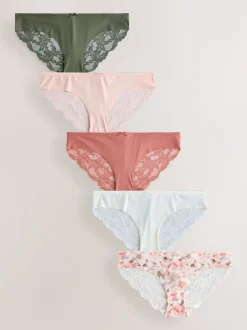 vert - No VPL Lace Back Briefs 5 Pack