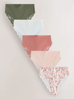 vert - No VPL Lace Back Briefs 5 Pack