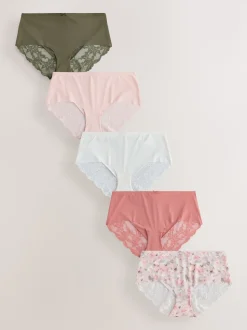 vert - No VPL Lace Back Briefs 5 Pack