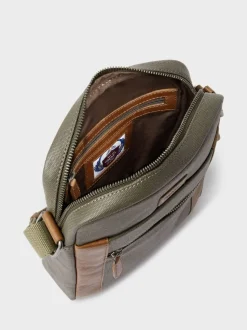 Vert - Osprey London The Small Grantham Besace Sac en toile cirée et cuir