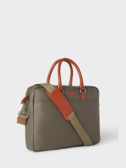 Vert - Osprey London Waxed Canvas & Sacoche pour ordinateur portable Grantham en cuir de veau glacé