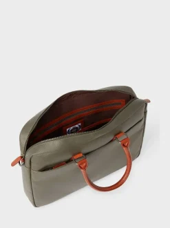 Vert - Osprey London Waxed Canvas & Sacoche pour ordinateur portable Grantham en cuir de veau glacé