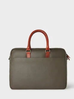 Vert - Osprey London Waxed Canvas & Sacoche pour ordinateur portable Grantham en cuir de veau glacé