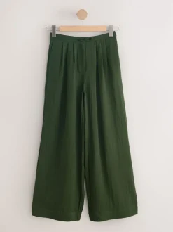 Vert - Pantalon plissé ultra-large