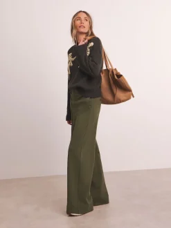 Vert - Pantalons Jambe large Anthology By JD WIlliams Premium Ponte