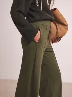 Vert - Pantalons Jambe large Anthology By JD WIlliams Premium Ponte