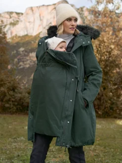 Vert - Parka de Grossesse et de portage Seraphine Premium Sub-Zero rembourrée en duvet 3en1