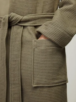 Vert - Peignoir BOSS gaufré à logo