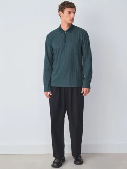 Vert - Polos chics à col zippé