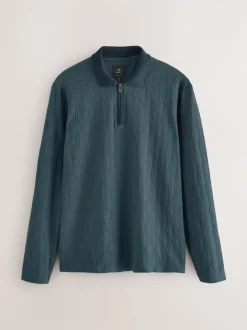 Vert - Polos chics à col zippé