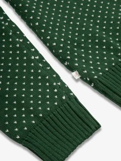 Vert - Pull The Little Tailor à motif jacquard et renne de Noël