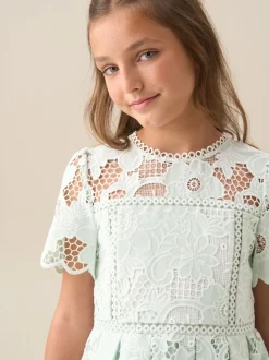 Vert - Robe Angel & Rocket Maeva en dentelle menthe