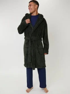 Vert - Robe de chambre à capuche Loungeable Sherpa