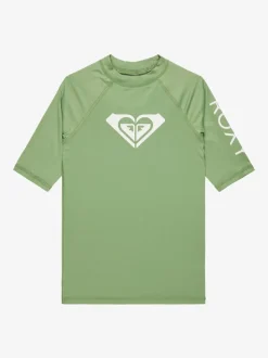 Vert - Roxy Girls Wholehearted à logo à manches courtes