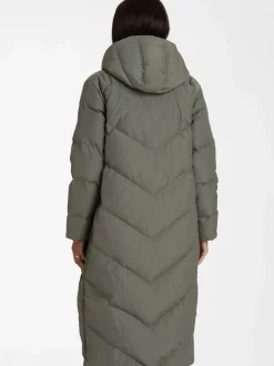 Vert - Seraphine 3-en-1 Long manteau Grossesse à chevrons