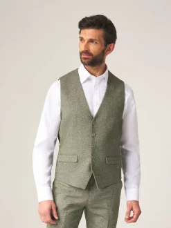 Vert - Skopes Jude Tweed Coupe sur mesure Suit Gilet