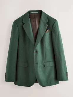 Vert - Slim Fit (Slim Fit) - Veste de costume en flanelle de laine et cachemire mélangées Signature Zignone