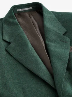 Vert - Slim Fit (Slim Fit) - Veste de costume en flanelle de laine et cachemire mélangées Signature Zignone