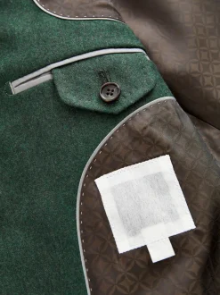 Vert - Slim Fit (Slim Fit) - Veste de costume en flanelle de laine et cachemire mélangées Signature Zignone