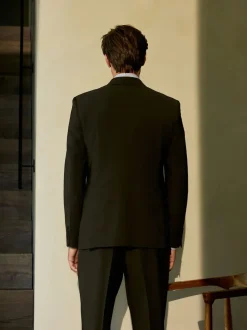 Vert - Slim Fit (Slim Fit) - Veste de costume Coupe ajustée Motion Flex Mélange en laine