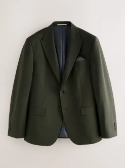 Vert - Slim Fit (Slim Fit) - Veste de costume Coupe ajustée Motion Flex Mélange en laine