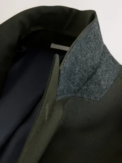 Vert - Slim Fit (Slim Fit) - Veste de costume Coupe ajustée Motion Flex Mélange en laine