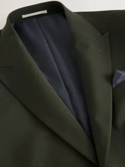 Vert - Slim Fit (Slim Fit) - Veste de costume Coupe ajustée Motion Flex Mélange en laine