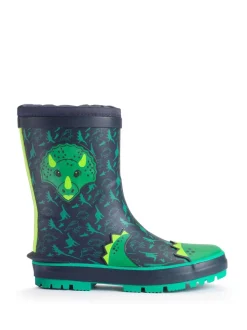 Vert - Start Rite Bottes en caoutchouc dinosaures à nouer Little Puddle