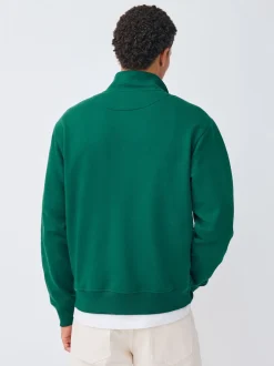 Vert - Sweat-shirt à col zippé à imprimé graphique simple