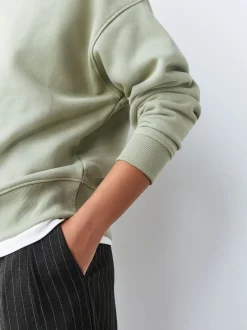 vert - Sweat-shirt super doux Peached Essentials à col rond et coutures