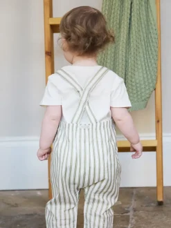 Vert - The Little Tailor Ensemble salopette et t-shirt tissé bébé
