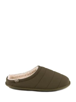 Vert - Totes Mens Isotoner Sport Quilted Mule Slippers