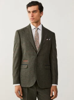 Vert - Veste de costume à carreaux Nova Fides italienne en laine Blend à carreaux